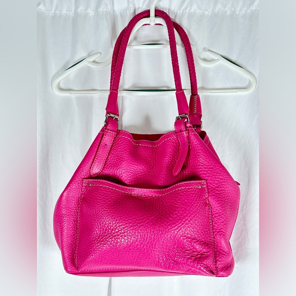 GUC Cole Haan Small Tote Raspberry Raleigh Unit B29527 & Medium Zip Pouch B29544